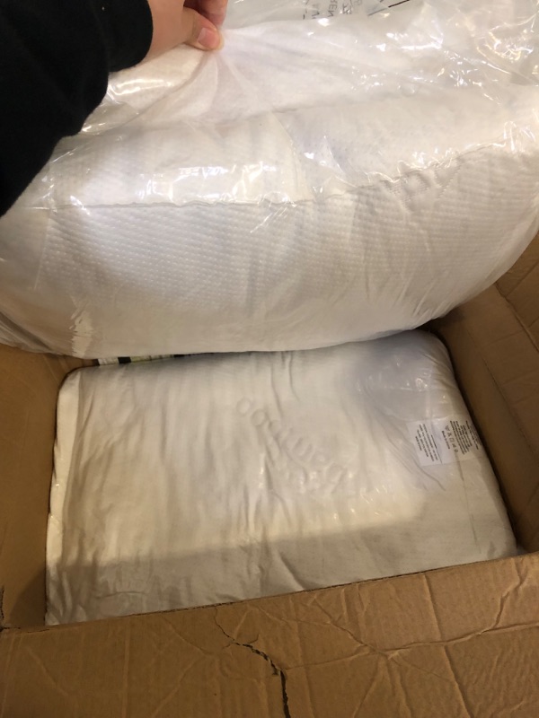 Photo 3 of Zen Bamboo Pillows for Sleeping - Set of 2 Queen Size Pillows w/ Cool, Breathable Cover - Back, Stomach or Side Sleeper Pillow - 19 x 26 Inches
NEW - OPEN PACKAGE