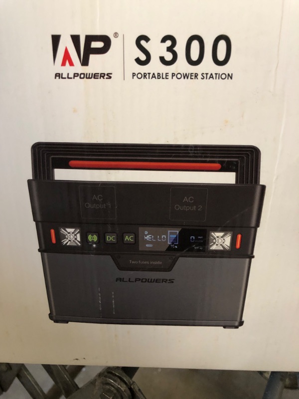 Photo 1 of ALL POWERS S300 PORTABLE POWER STATION 