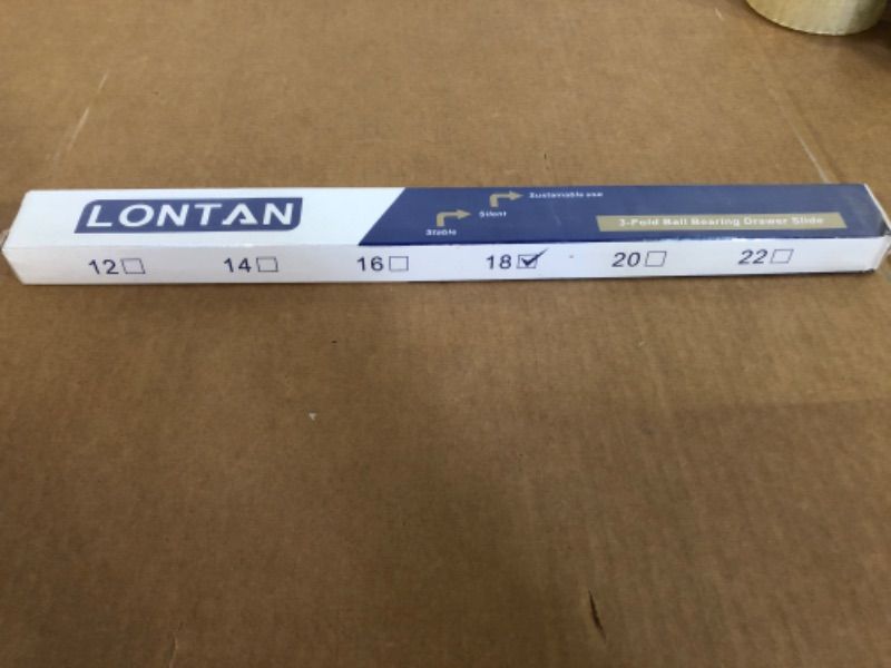 Photo 1 of 1  Drawer Slides Full Extension 1  Pairs – LONTAN 4502S3-18 Soft Close Drawer Slides Heavy Duty Drawer Slides for Kitchen 100 LB Capacity 18'' Drawer Slides 1 Pairs