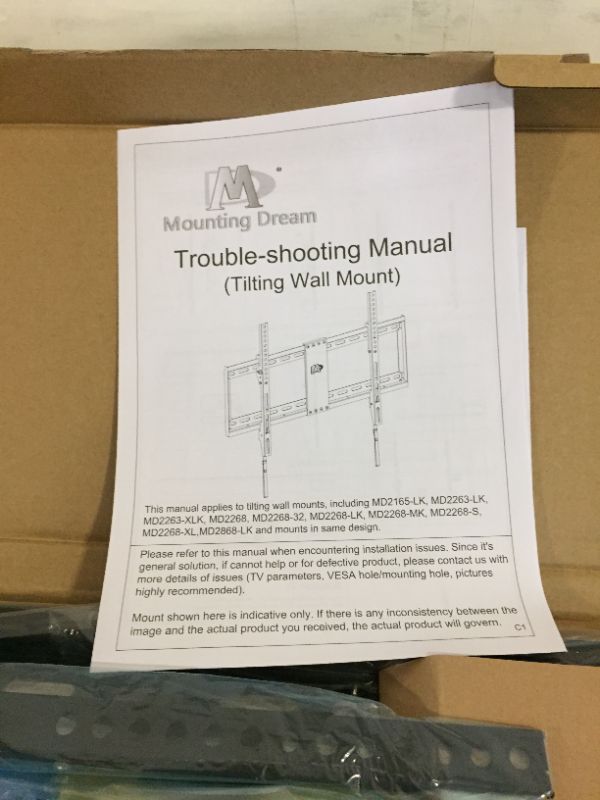 Photo 3 of Mounting Dream UL Listed Tilt TV Wall Mount Bracket for 42-84 Inch TVs, TV Mount up to VESA 800x400mm and 132 LBS, One-Piece Wall Plate Easy for TV Centering on 16", 18", 24", 32" Studs MD2268-XL