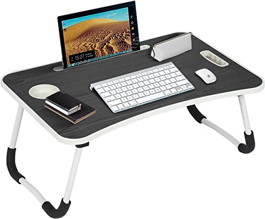 Photo 1 of visdron Desk Teen Girls with Drawers Foldable Portable Multifunctional Lazy Laptop Table Laptop Bed Desk Work Desk Computer Desk for Couch,Bed, Working, Writing (Black, One Size)