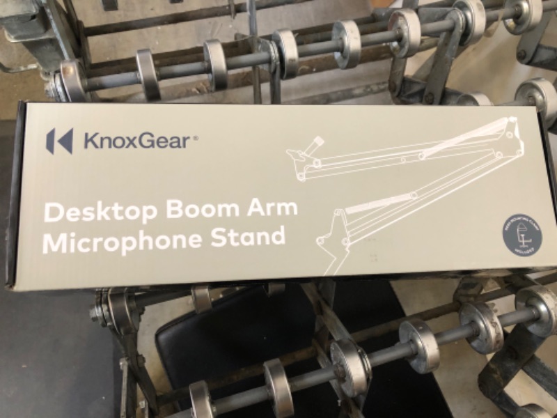 Photo 3 of Knox Gear Studio Boom Microphone Arm Stand for Microphones, Gaming, Podcast, and Recording Boomarm Mic Stand for Desk, 5/8 Inch Thread
