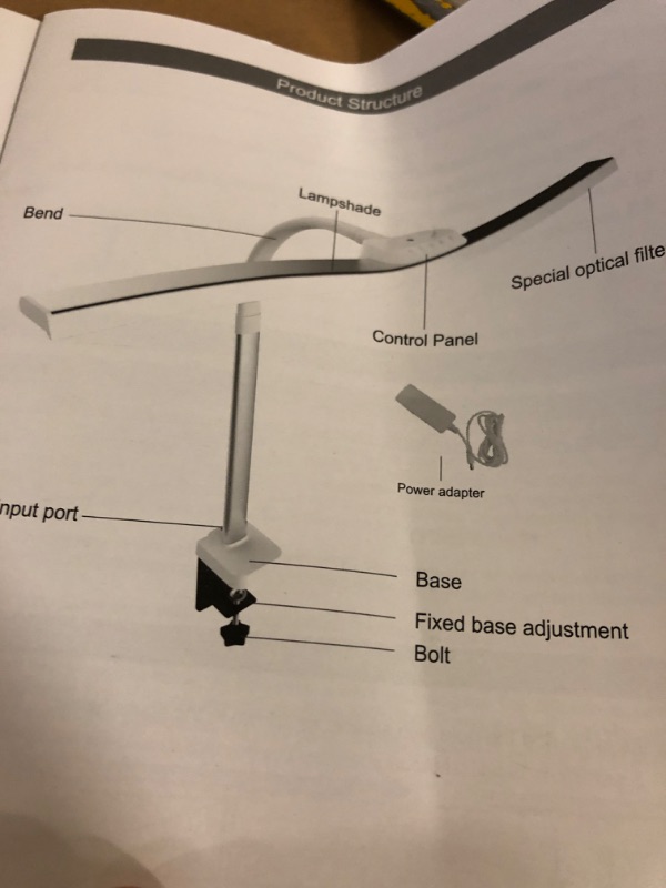 Photo 4 of LED Desk Lamp, 24W Architect Desk Lamp with Clamp 31.5" Wide Office Light 1800LM Large Bright Desk Lights with Auto Dimming, 5 Color Modes, Timer, Tall Desk Lamps for Home Office Black