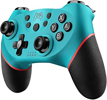 Photo 1 of Diswoe Switch Controller, Wireless Pro Controller for Switch/Switch Lite/Switch OLED, Switch Remote Gamepad with Joystick, Adjustable Turbo Vibration, Ergonomic Non-Slip - Blue
