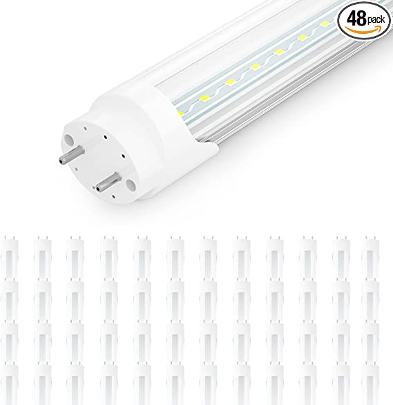 Photo 1 of SHINESTAR 48-Pack T8 LED Bulbs 4 Foot, 18W 5000K Daylight, Clear Cover, Dual-end, T8 T10 T12 Fluorescent Light Bulbs Replacement, Ballast Bypass Type B, 2 pin G13 Base
