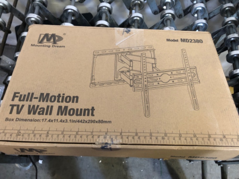 Photo 2 of Mounting Dream UL Listed TV Wall Mount for Most 32-55 inch TV, Some up to 65 inch, Full Motion TV Mount with Articulating Dual Arms, Max VESA 400x400mm, 99 lbs, Fits 16 inch Studs, MD2380