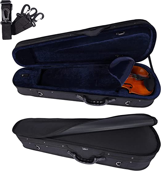 Photo 1 of ADM 4/4 Full Size Violin Hard Case Basic Professional Triangular Shape Backpack, Super Light Suspension, Black