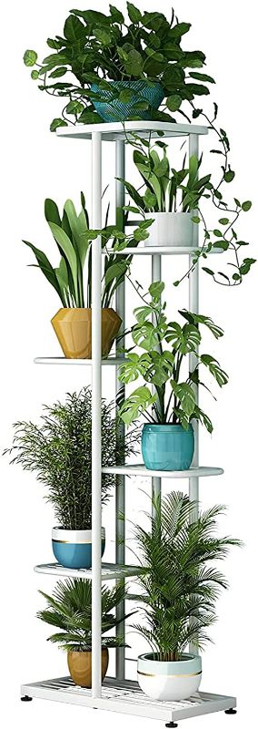 Photo 1 of 
YIZAIJIA Plant Stand Metal 6 Tier 7 Plant Indoor Outdoor Multiple Holder Shelf Tall Flower Pot Display Rack for Living Room Patio Garden Balcony ,White
Size:White