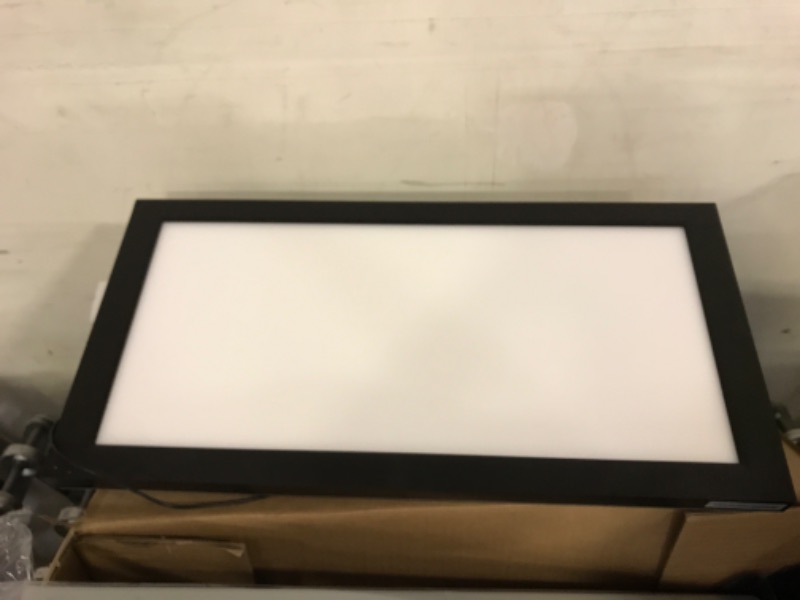 Photo 2 of NUWATT 1x4 FT LED Surface Mount Panel (40W) W/ Built in Internal Driver, 5 CCT 2700K-5000K, Triac Dimmable, Thin Flush Mount Ceiling Fixture, 120V, 1 inch Black Frame (2 Pack)