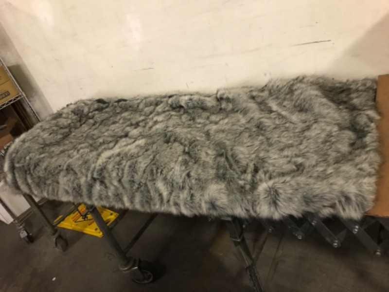 Photo 2 of  Faux Fur Twin Blanket Tie Dye Grey – Fuzzy, Fluffy, and Shaggy Faux Fur, Soft and Thick Sherpa, Tie-dye Decorative Gift, Twin Size Blankets for Couch, Sofa, Bed, 60x80 Inches, 380 GSM