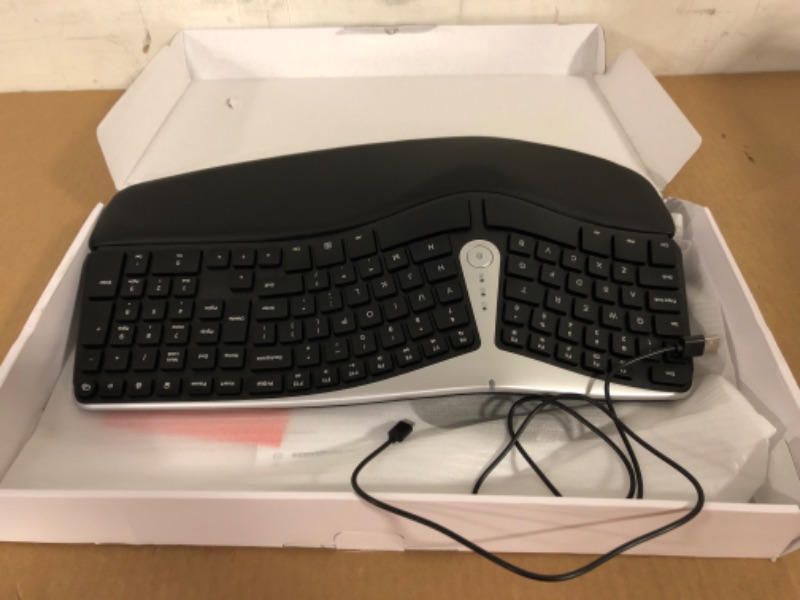 Photo 2 of Nulea Wireless Ergonomic Keyboard, 2.4G Split Keyboard with Cushioned Wrist and Palm Support, Arched Keyboard Design for Natural Typing, Compatible with Windows/Mac