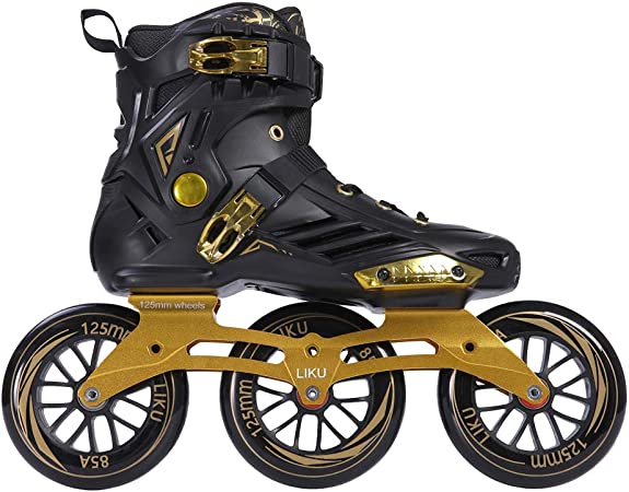 Photo 1 of 6.5---------LIKU Black 3WD Inline Skate,3 Wheels Racing Skate Unisex 