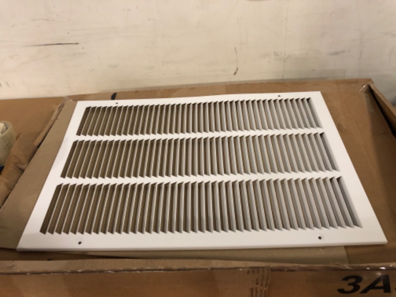 Photo 2 of 22"w X 14"h Steel Return Air Grilles - Sidewall and Ceiling - HVAC Duct Cover - White [Outer Dimensions: 23.75"w X 15.75"h]