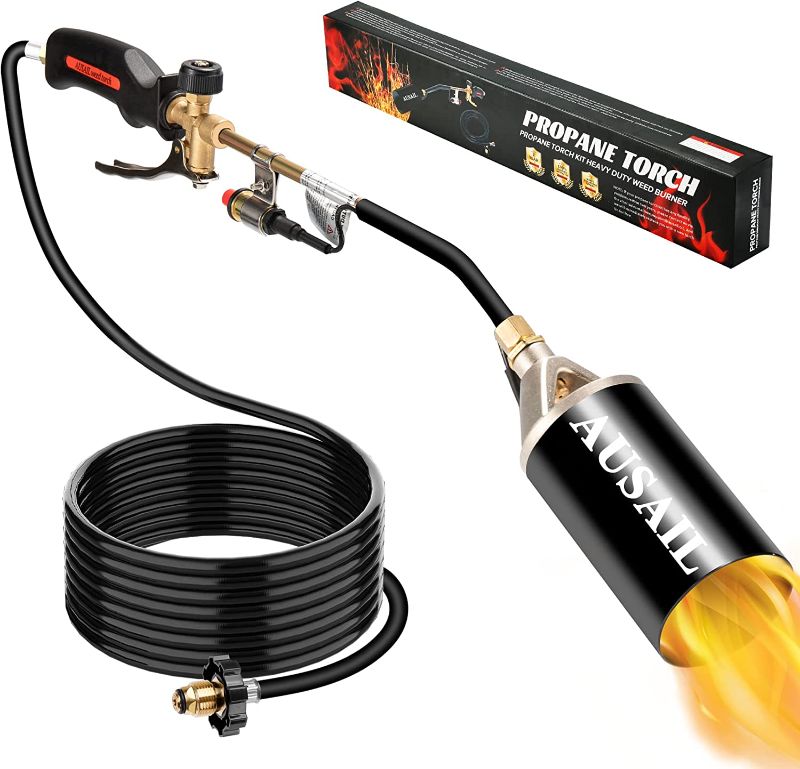 Photo 1 of 
Propane Torch Weed Burner,Blow Torch,Heavy Duty,High Output 800,000 BTU,Flamethrower with Turbo Trigger Push Button Igniter and 9.8 FT Hose for Roof Asphalt...