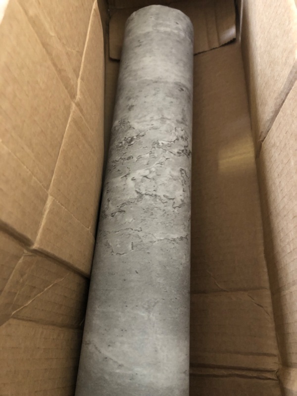 Photo 2 of 24"×354" 3D Wide Concrete Wallpaper Peel and Stick Light Grey Concrete Cement Contact Paper Vinyl Wrap Stained Matte Texture Self Adhesive Wall Sticker Paper for Countertops Bedroom Garage Coffee Room 24×354 inch Light Gray