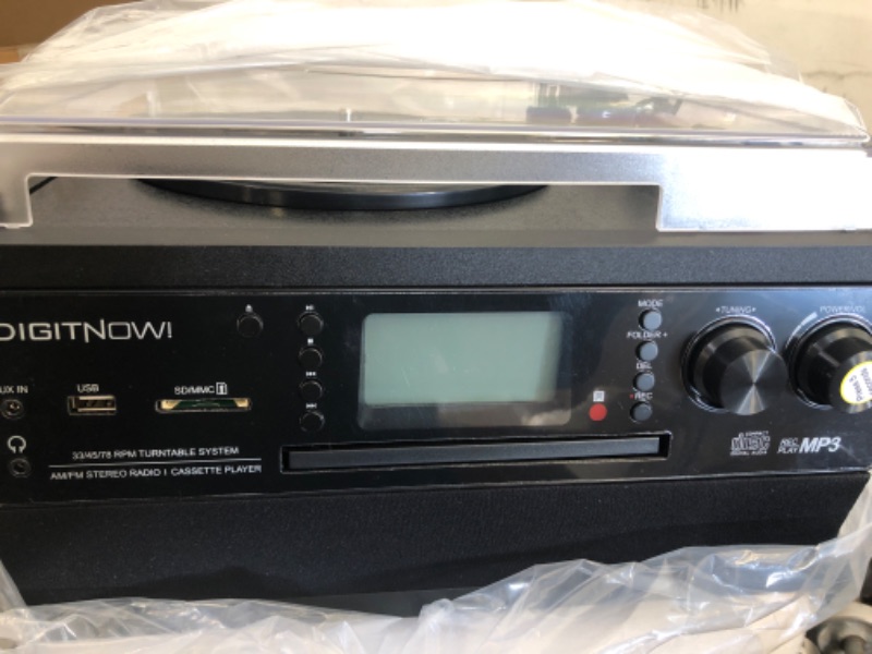 Photo 1 of DIGITNOW Bluetooth Record Player Turntable with Stereo Speaker, LP Vinyl to MP3 Converter with CD, Cassette, Radio, Aux in and USB/SD Encoding, Remote Control, Audio Music Player Built in Amplifier