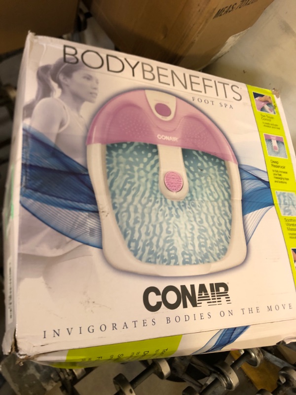 Photo 2 of Conair Soothing Pedicure Foot Spa Bath with Soothing Vibration Massage, Deep Basin Relaxing Foot Massager with Jets, Pink/White
