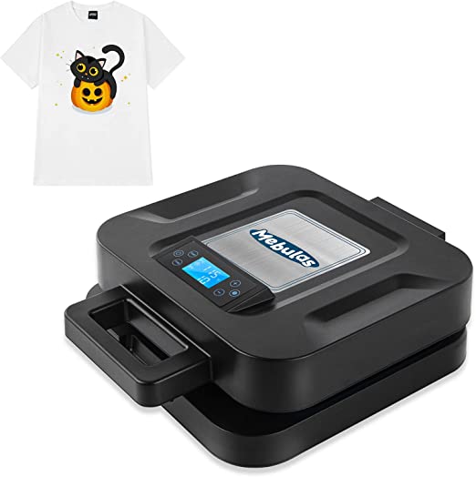 Photo 1 of Compact Heat Press Machine for T Shirts 11”x8.2”, Portable Digital Sublimation Vinyl Heat Transfer Printer for Clothes, Tote Bags, Pillows, Aprons and More Auto Pressure Apply (Black)
