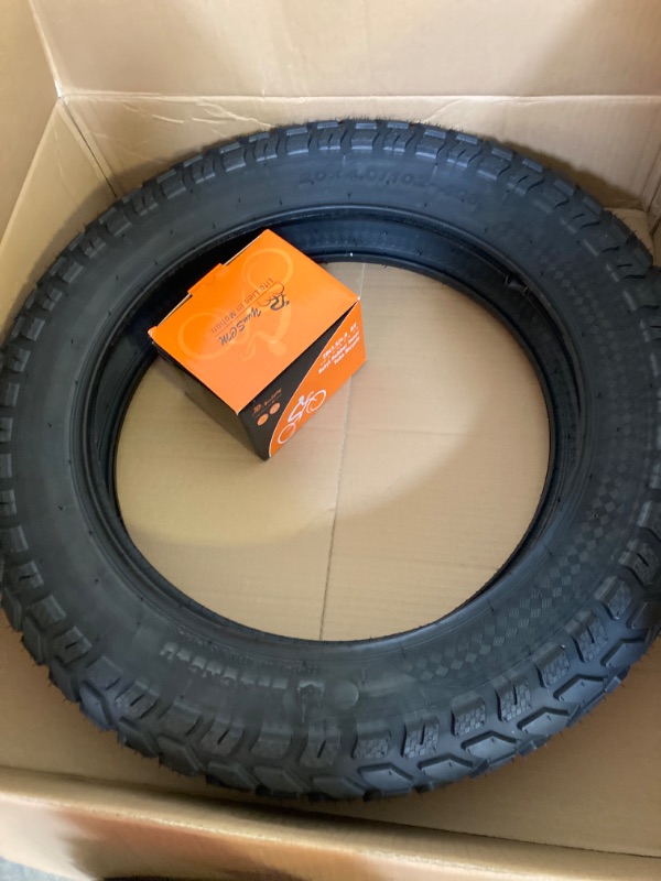 Photo 3 of 2 Sets 20" Heavy Duty E-Bike Fat Tires 20 x 4.0(102-406) and Tubes Compatible with Most 20 x 4.0 Electric Bike/Mountain Bike Tires(Black)