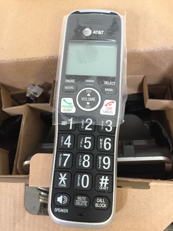 Photo 2 of AT&T BL102 DECT 6.0 Cordless Phone for Home with Answering Machine, Call Blocking, Caller ID Announcer, Audio Assist, Intercom, and Unsurpassed Range, Silver/Black 1 Handset Phone