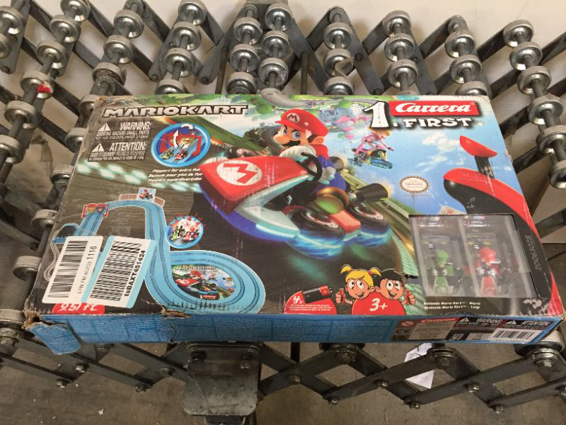 Photo 3 of Carrera First Nintendo Mario Kart Slot Car Race Track - Includes 2 Cars: Mario and Luigi and Two-Controllers - Battery-Powered Beginner Set for Kids Ages 3 Years and Up, 20063028 Mario Kart / Flippers