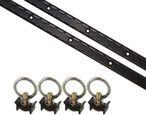 Photo 1 of 
US Cargo Control 6 Piece Black L-Track Tie Down System, Includes L-Track Rails and Single Stud Fittings for Easy Installation, Versatile Trailer Tie Down...