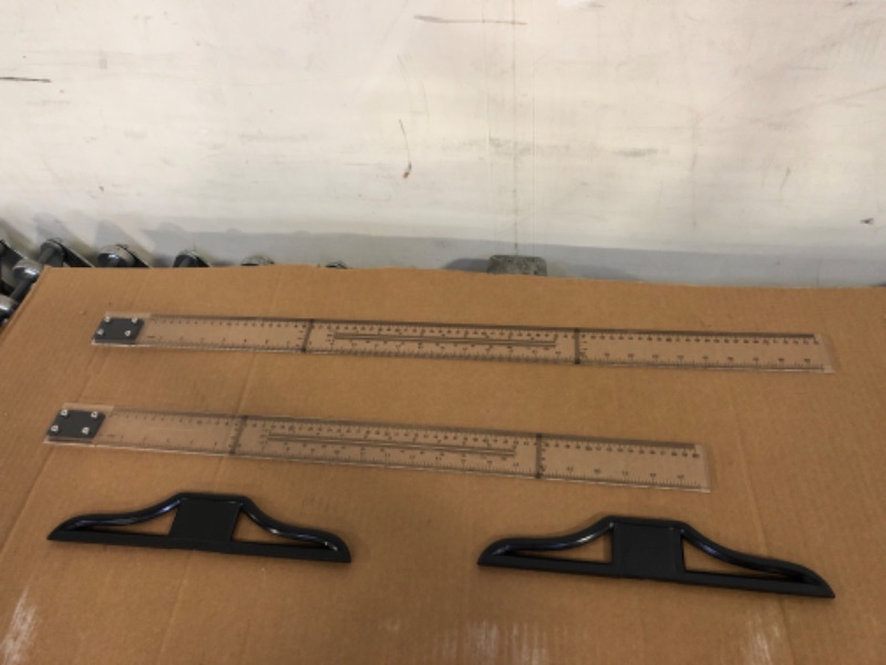 Photo 1 of 2 Pieces T Square Acrylic Ruler 23.6 Inches and 29.5 Inches Transparent Graduated T-Ruler Inch Metric T-Square Measuring Scale Ruler for Art Framing and Drafting