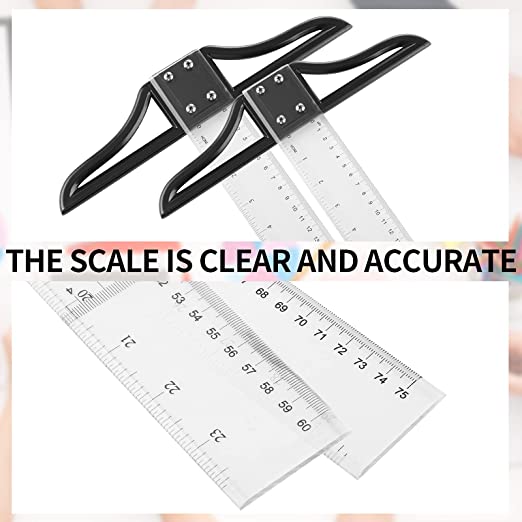 Photo 1 of 2 Pieces T Square Acrylic Ruler 23.6 Inches and 29.5 Inches Transparent Graduated T-Ruler Inch Metric T-Square Measuring Scale Ruler for Art Framing and Drafting