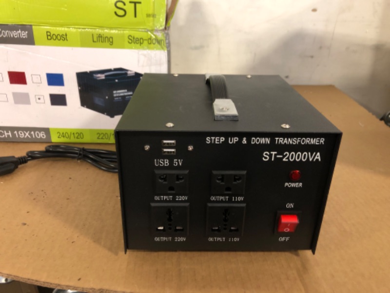 Photo 2 of YaeCCC 2000VA Voltage Converter Transformer Heavy Duty Step Up and Down Transformer 110 to 220V with USB Port