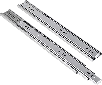 Photo 1 of 1 Pair 20" Side Mount Full Extension Ball Bearing Drawer Slide, 3 Fold Full Extension Solf Self Closing Drawer Rails, 100-LBS Weight Capacity