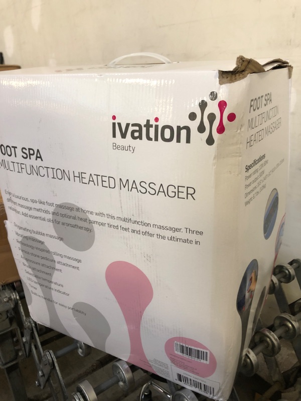 Photo 1 of Ivation Foot Spa Massager - Heated Bath, Automatic Massage Rollers, Vibration, Bubbles, Digital Adjustable Temperature Control, 3 Pedicure Attachments