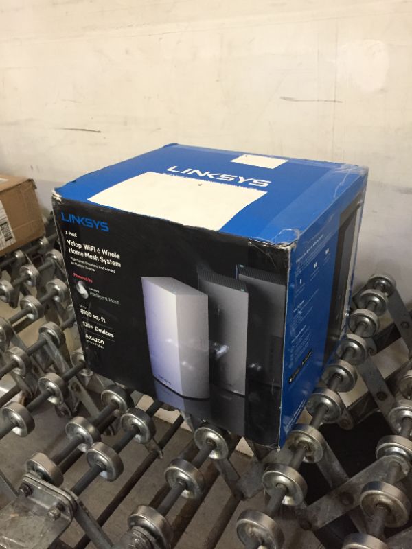 Photo 1 of Linksys MX12600 Velop Intelligent Mesh WiFi 6 System: AX4200, Tri-Band Wireless Network for Full-Speed Home Coverage, 8,100 sq ft (White, 3-Pack) WIFI 6 8100 Sq. ft - 120+ Devices