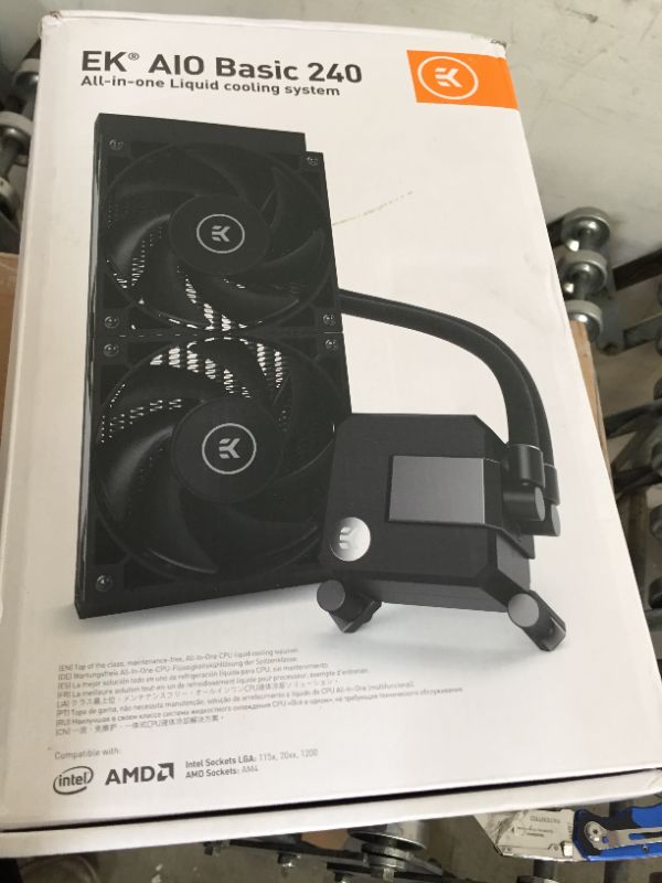 Photo 4 of EK AIO Basic 240mm All-in-One Liquid CPU Cooler with EK-Vardar High-Performance PMW Fans, Water Cooling Computer Parts, 120mm Fan, Intel 115X/1200/2066, AMD AM4