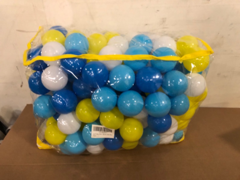 Photo 2 of Ball Pit Balls 200pcs for Kids, Plastic Balls for Ball Pit, 2.2-Inch Crush Proof Play Balls BPA Free Non-Toxic, 4 Kinds of Bright Color Ocean Balls Include a Reusable Storage Bag with Zipper (Blue) 200 Balls