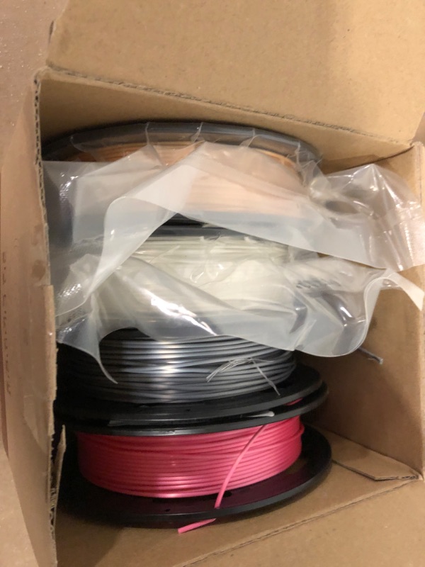 Photo 2 of 3D Printer Filament Bundle, Multicolor PLA Filament 1.75mm, Silk PLA Filament 4 Color Pack 4x250g (Gold, Silver, Pink, White) Shiny PLA Filament for 3D Printer & 3D Pen.