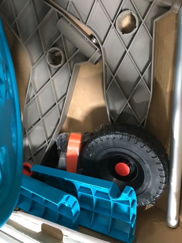 Photo 1 of EVTSCAN Portable Garden Hose Reel Cart, 2 Wheeled Hose Trolley Holds 196 Foot Hose Capacity, Aluminium Tube, Easy to Assemble, Keep Your Yard Neat and Tidy, for Watering Plants and Lawns, Washing Cars