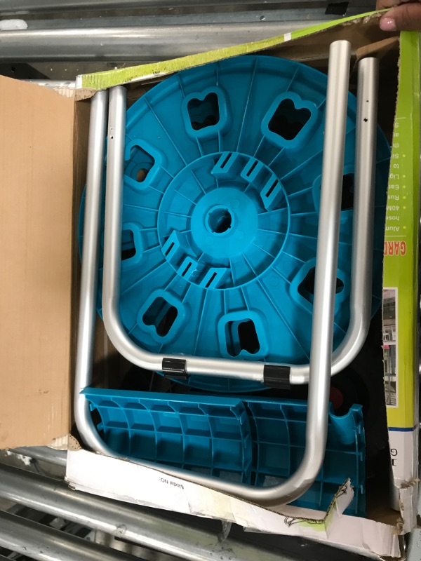 Photo 1 of EVTSCAN Portable Garden Hose Reel Cart, 2 Wheeled Hose Trolley Holds 196 Foot Hose Capacity, Aluminium Tube, Easy to Assemble, Keep Your Yard Neat and Tidy, for Watering Plants and Lawns, Washing Cars