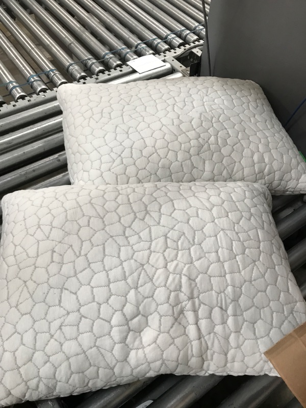 Photo 1 of 2-Pack Cooling Bed Pillows for Sleeping Adjustable Gel Shredded Memory Foam Pillows Queen Size Set of 2 - Luxury Bamboo Pillows for Side Back Sleepers Washable Removable Cover CertiPUR-US Certified

