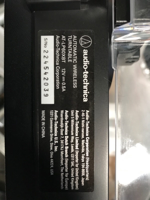 Photo 5 of Audio-Technica AT-LP60XBT-BK Fully Automatic Bluetooth Belt-Drive Stereo Turntable, Black, Hi-Fi, 2 Speed, Dust Cover, Anti-Resonance, Die-cast Aluminum Platter Black Wireless Turntable