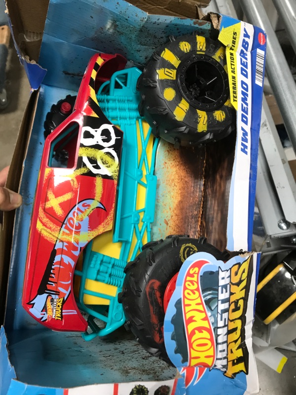 Photo 2 of ?Hot Wheels RC Monster Trucks 1:15 Scale HW Demo Derby, 1 Remote-Control Toy Truck with Terrain Action Tires, Toy for Kids 4 Years Old & Older HW DEMO DERBY RC