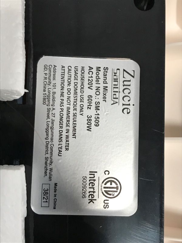 Photo 1 of Stand Mixer, Zuccie 4.5L Mixers Kitchen Electric Stand Mixer, 380W Motor Power Food Mixer, 8+P-Speed Dough Mixer with Dough Hook, Wire Whip & Beater, White 5QT White