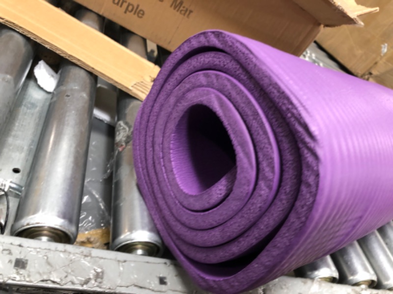 Photo 3 of **USED**
Balance From All Purpose 1/2-Inch Extra Thick High Density Anti-Tear Exercise Yoga Mat with Carrying Strap and Yoga Blocks Purple Mat Only
**MISSING STRAP**