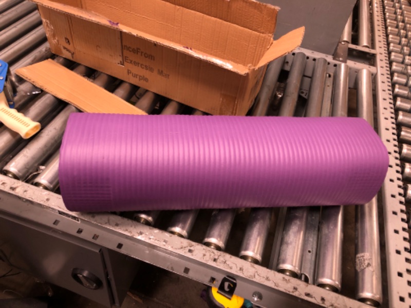 Photo 2 of **USED**
Balance From All Purpose 1/2-Inch Extra Thick High Density Anti-Tear Exercise Yoga Mat with Carrying Strap and Yoga Blocks Purple Mat Only
**MISSING STRAP**