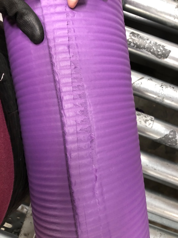 Photo 4 of **USED**
Balance From All Purpose 1/2-Inch Extra Thick High Density Anti-Tear Exercise Yoga Mat with Carrying Strap and Yoga Blocks Purple Mat Only
**MISSING STRAP**