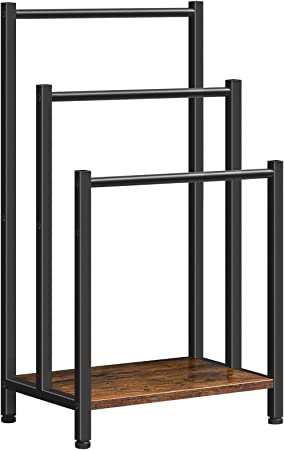 Photo 1 of ***BRAND NEW**
HOOBRO Freestanding Towel Rack, 3 Tier Metal Blanket Rack, Blanket Ladder Holder for Bathroom, 16.9"L x 11"W x 31.9"H, Industrial Drying and Display Rack with Shelf, Rustic Brown and Black BF03LB01