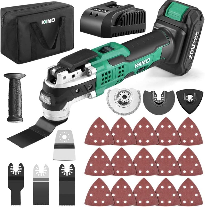 Photo 1 of ***Parts Only***KIMO 20V Cordless Oscillating Tool Kit with 26-Piece Accessories