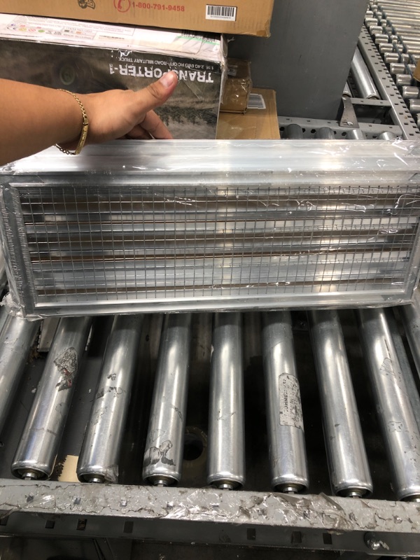 Photo 2 of 22" w X 8" h Aluminum Exterior Vent for Walls & Crawlspace - Rain & Waterproof Air Vent with Screen Mesh - HVAC Grille - Aluminum [Outer Dimensions 23.5”w x 9.5”h] 22 x 8 Anodized Aluminum