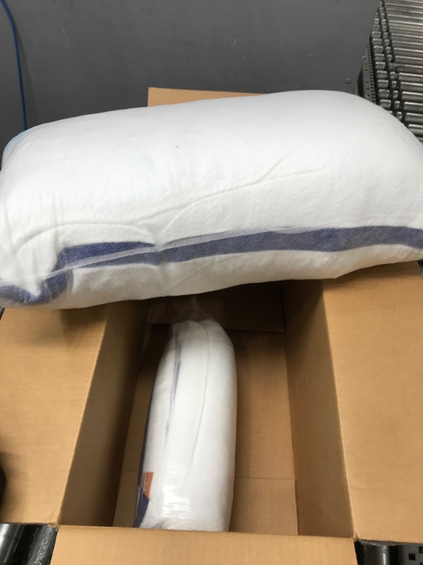 Photo 2 of *One New One Used* OYT Cooling Bed Pillows for Sleeping 2 Pack Standard Size Shredded Memory Foam Pillows for Sleeping Set of 2 with Adjustable Loft Bed Gel Pillows for Back and Side Sleeper
