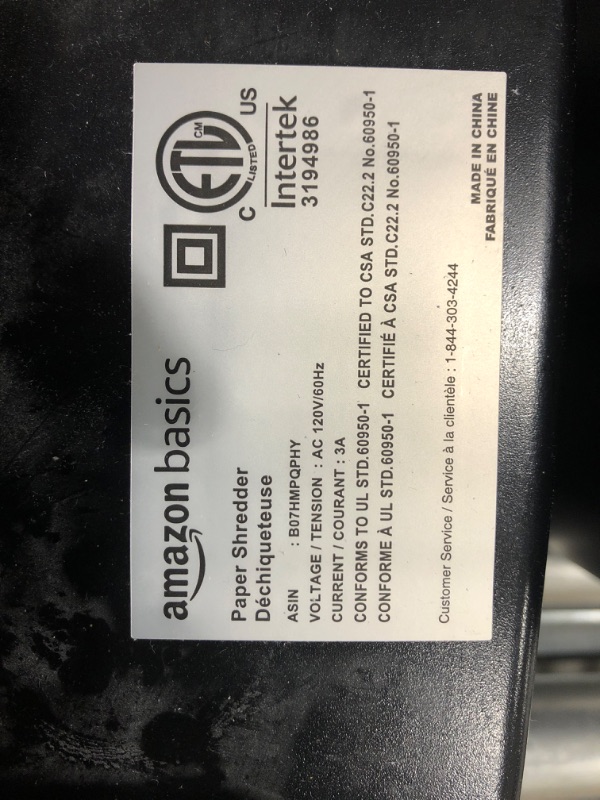 Photo 2 of Amazon Basics 12-Sheet Cross-Cut Paper and Credit Card Home Office Shredder