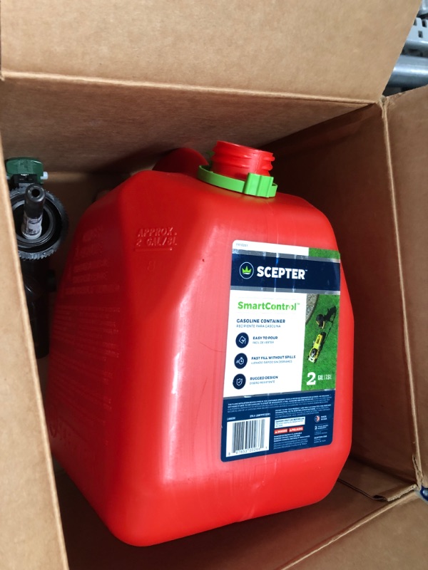 Photo 2 of Scepter FR1G252 Fuel Container with Spill Proof SmartControl Spout, Red Gas Can, 2 Gallon 2 Gallon Red Gas Can